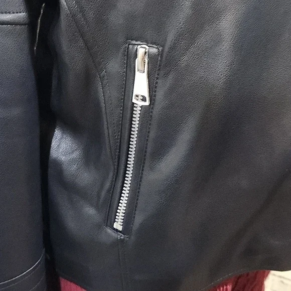 7 for all mankind Faux Leather Jacket SZ L - Picture 5 of 11